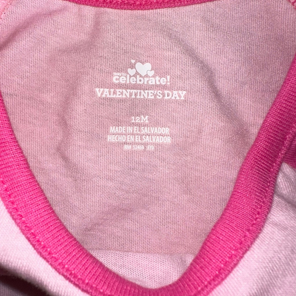 Girls' Celebrate! Valentine's Day Pink & Red Short Sleeve Tees 12 M lot of 2 NEW - Picture 4 of 7